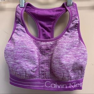 Calvin Klein Performance Womens Purple Racerback Sports Bra Size S